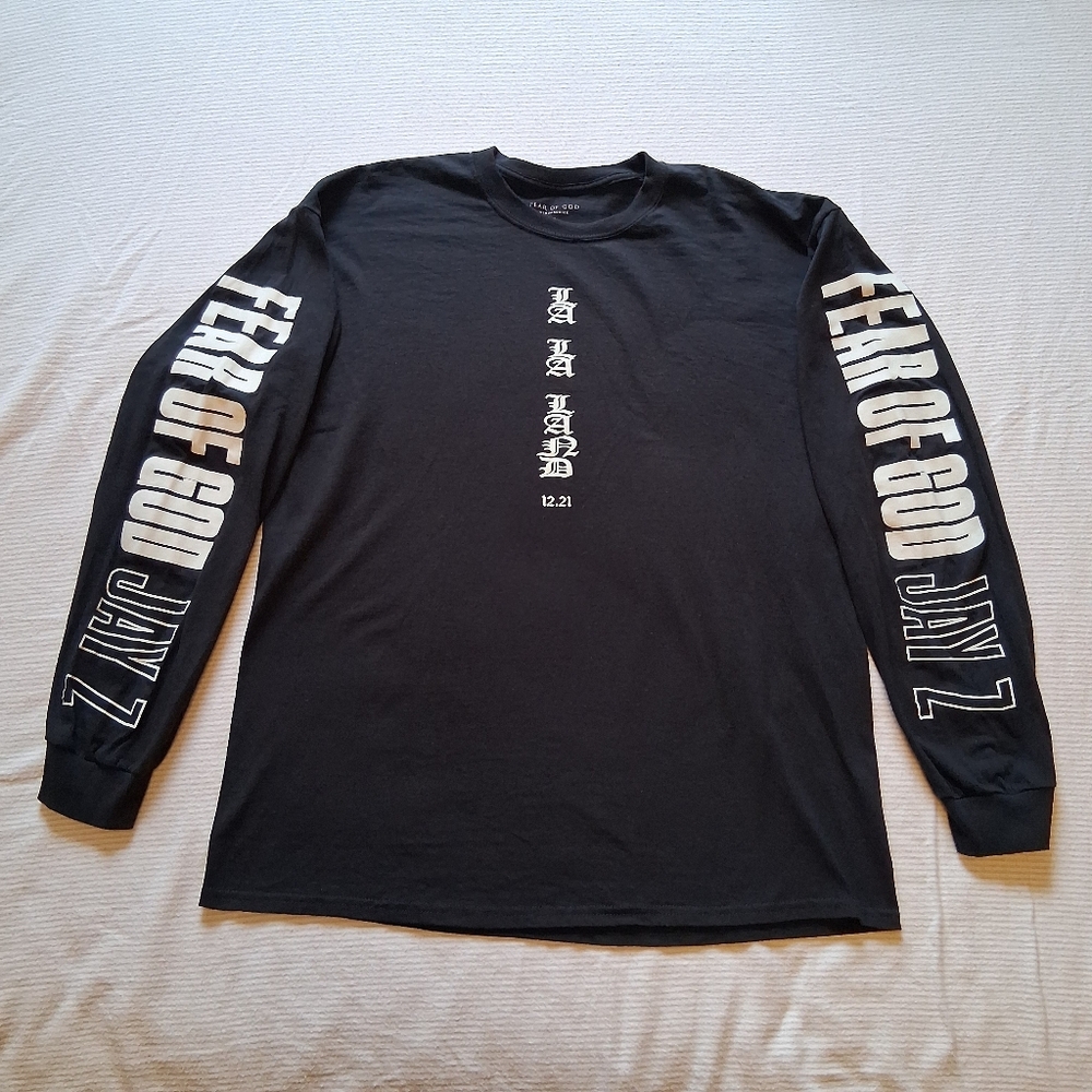 2017 Fear of God Jay-Z 4:44 Tour Black Longsleeve Shirt Adult XL Rap Hip Hop